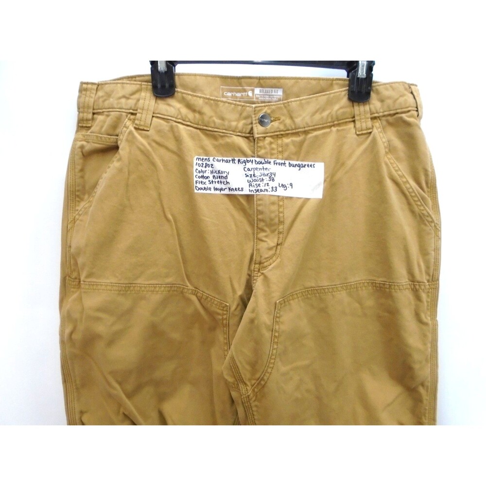 Carhartt Flex Straight Leg Rigby Dungaree Pants Men's Size 38 (38x33) Carpenter - Picture 2 of 13